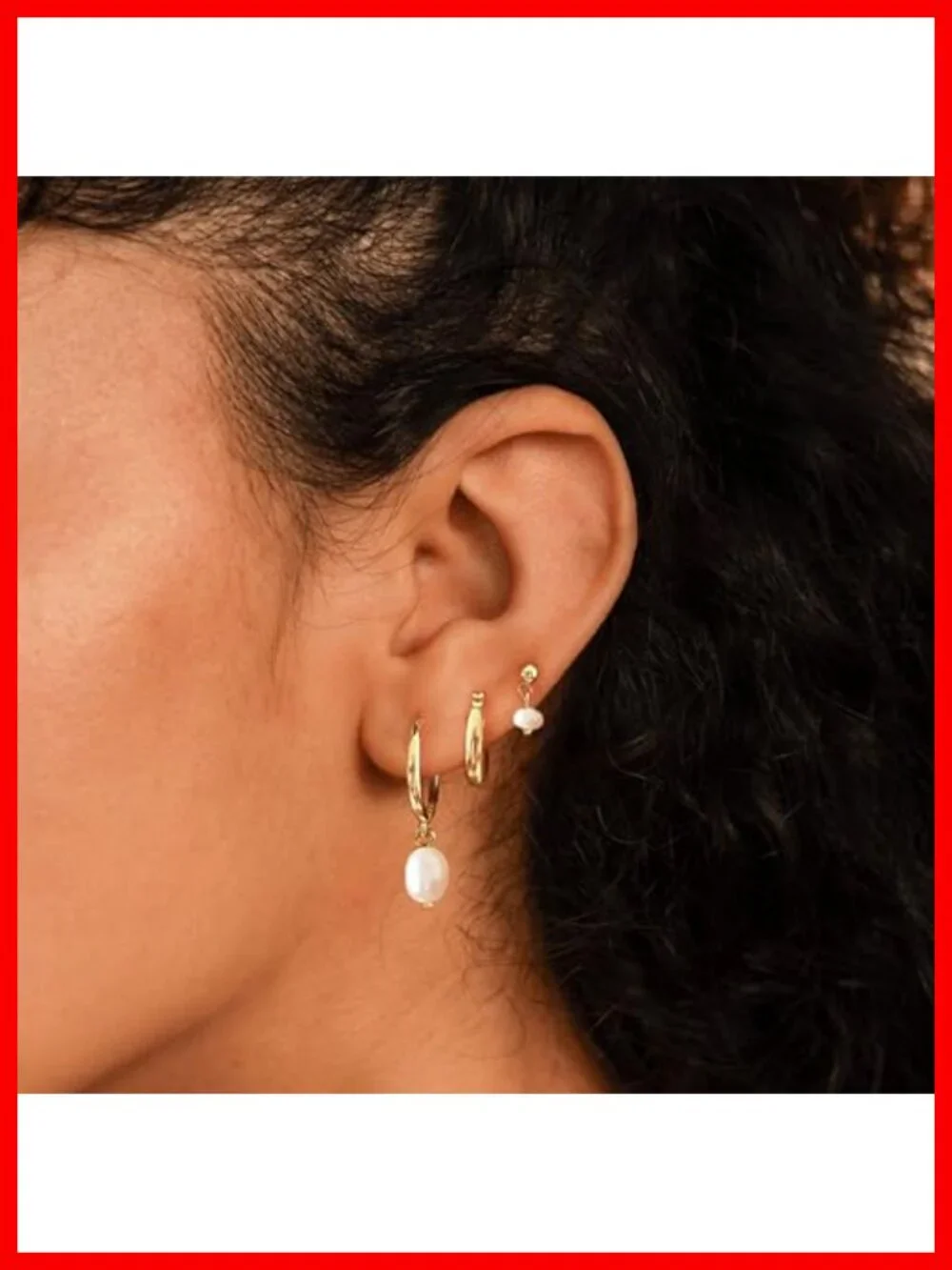 Dainty Gold Stud Earring Stack Set for Women Hypoallergenic